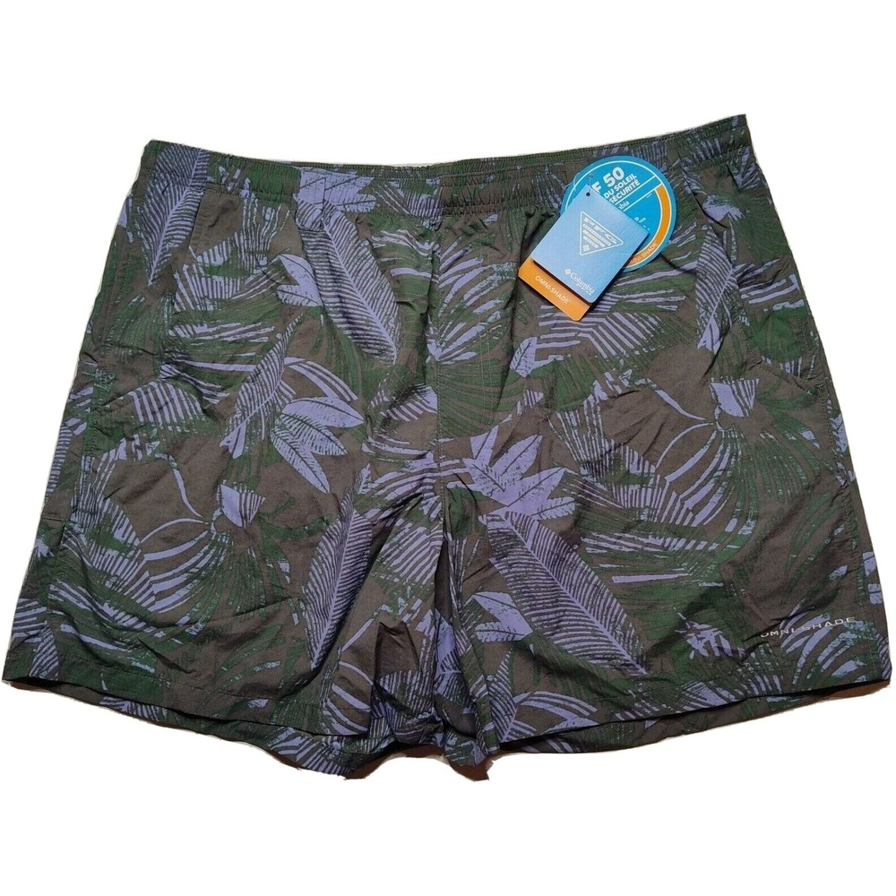 Columbia PFG Men XL Super Backcast Navy‎ Hawaiian Nylon 6" Water Shorts NEW